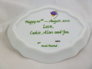 Celebrate Life 18 hand painted & personalized tray in porcelain