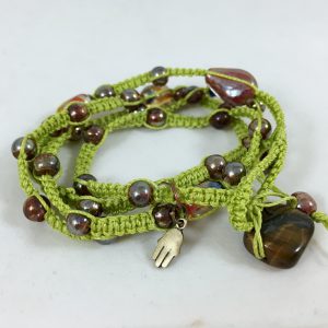 Celebrate Life 18 hand woven custom necklaces and wrap bracelets with semi precious stone beads, with spiritual meaning, personalized and based on gematria and numerology 
