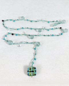 Celebrate Life 18 floating and hand woven custom necklaces and wrap bracelets with semi precious stone beads, with spiritual meaning, gematria and numerology